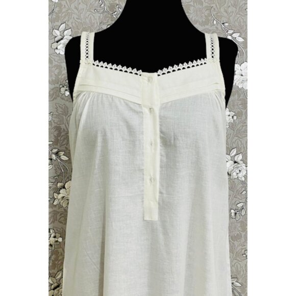 Victorian Cotton Nightgown – Strappy Sleeveless SoieRose SR-1180 – Vintage - Picture 3 of 7